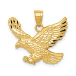 10k Diamond-cut Eagle Pendant
