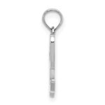 10K White Gold Polished L Script Initial Charm - Image 2