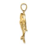 10K 2-D Elephant Head w/ Twisted Trunk Charm - Image 2