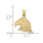 10K Engraved Flat Eagle Head Charm - Image 3