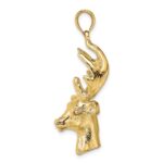 10K 3-D Deer Head Charm - Image 2