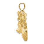 10K 2-D Textured Deer Head Charm - Image 2