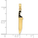 10K W/ Black Enamel 3-D Butcher Knife Charm - Image 3