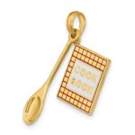 10K W/Enamel 3-D Cook Book and Spoon Charm - Image 5