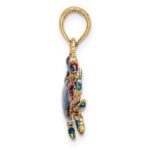 10K 2-D Blue Enamel Crab Charm - Image 2
