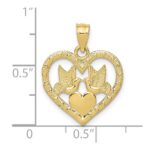10K Doves In Heart Charm - Image 3