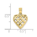 10K 3-D Diamond-cut Filigree Puffed Heart Charm - Image 3