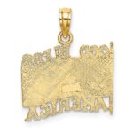 10K Polished Textured God Bless America w/ Flag Charm - Image 4