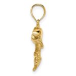 10K 2-D Polished and Engraved Dolphin Charm - Image 2
