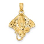10K 2-D Stingray Charm - Image 4