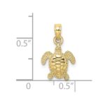 10K 3-D Mini Sea Turtle Charm - Image 3