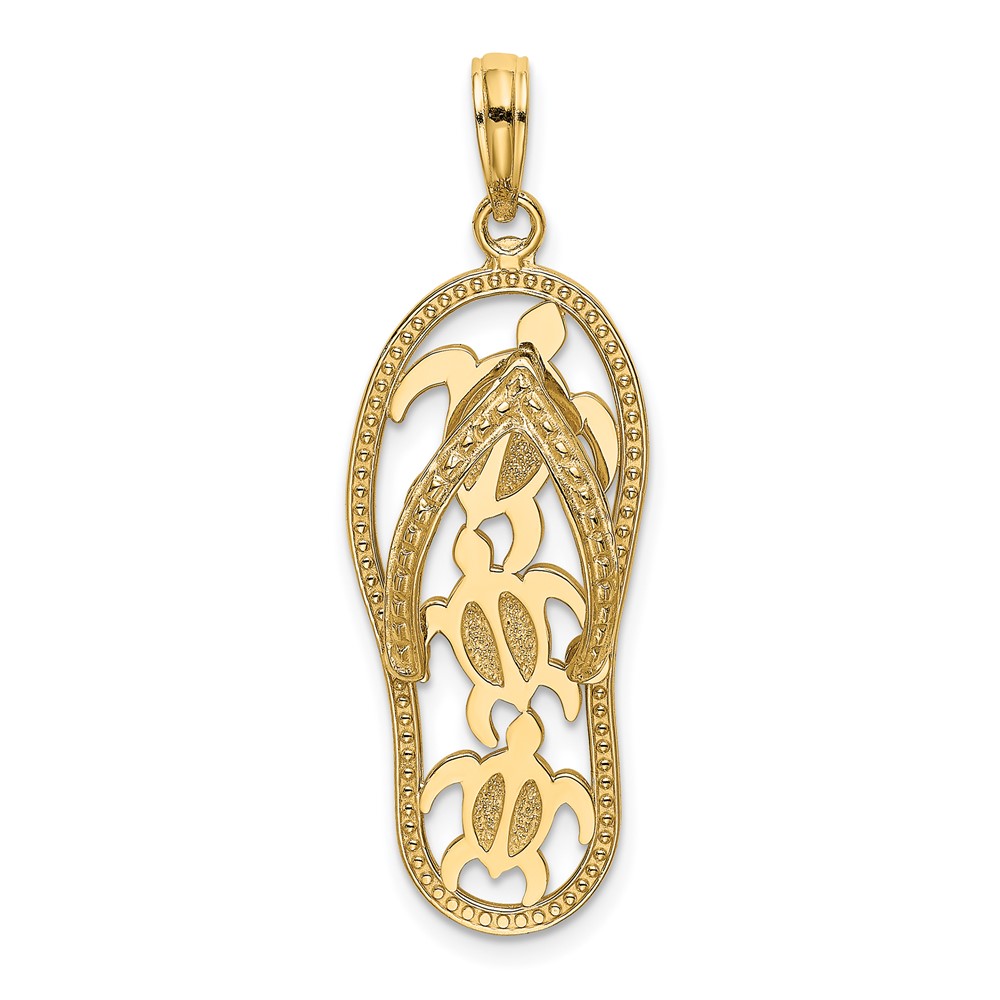 10K7611.jpg 10K Triple Turtle Flip-Flop Charm - Image 1