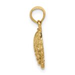 10K 2-D Beaded Scallop Shell Charm - Image 2