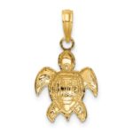 10K 2-D Textured Sea Turtle Charm - Image 4