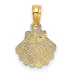 10K Polished and Engraved Shell Charm - Image 4