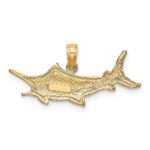 10K Textured 2-D Marlin Fish Charm - Image 4