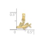 10K Mini Flying Fish Charm - Image 3