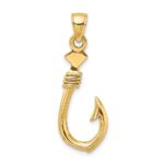 10K 3-D Large Fish Hook with Rope Charm - Image 4