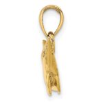 10K 2-D Polished Dolphin Charm - Image 2