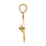 10K Nautical Compass W/Moveable Needle Charm - Image 2