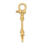 10K 3-D Anchor w/ Shackle Bail Charm - Image 2