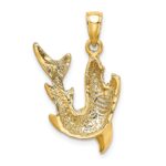 10K 2-D Polished Shark Charm - Image 4