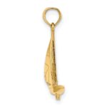 10K 3-D Polished Sailboat Charm - Image 2