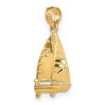 10K 3-D Polished Sailboat Charm - Image 5