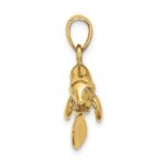 10k 3-D Polished Swimming Manatee Charm - Image 2