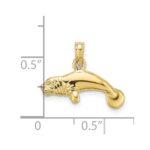 10K 3-D Polished Swimming Manatee Charm - Image 3