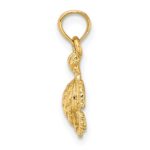 10K 2-D and Textured Sea Turtle Charm - Image 2