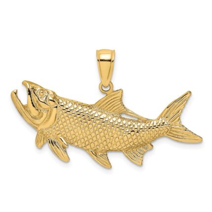10K Tarpon Fish w/Open Mouth Charm