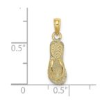 10K Textured Straps Single Flip-Flop Charm - Image 3