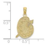 10K Engraved Textured Painters Pallet Charm - Image 3