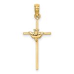 10K Dove On Stick Cross Charm