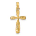10K 3-D Engraved Polished Twisted Cross Charm - Image 4
