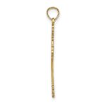 10K Beaded Tip Cross w/ Heart Center Charm - Image 2