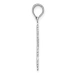 10K White Gold Textured w/ Lace Trim Cross Charm - Image 2