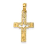10K Dove In Cross Charm - Image 4