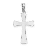 10K White Gold Polished Beveled Cross w/ Round Tips Charm - Image 4