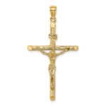 10K Textured Crucifix Charm