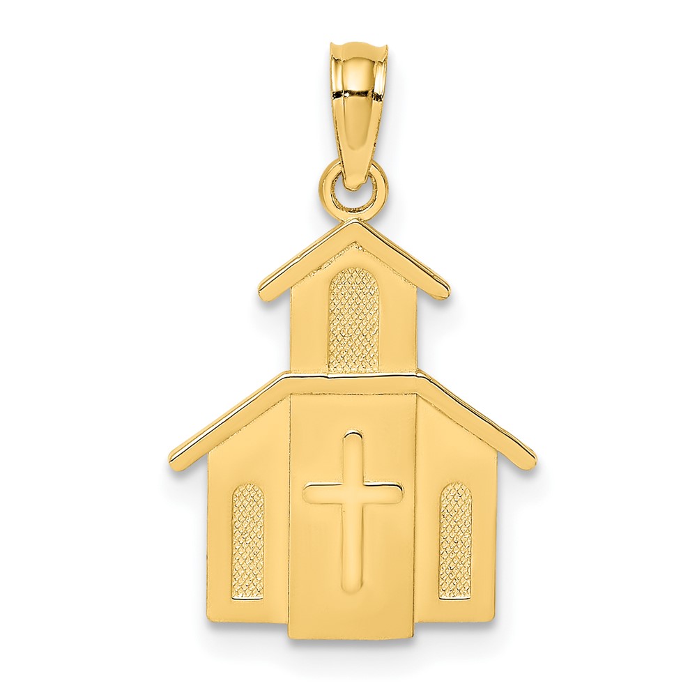 10K8561.jpg 10K Church w/ Cross On Door Charm - Image 1