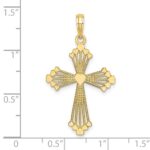10K Cross w/ Heart Center Charm - Image 3