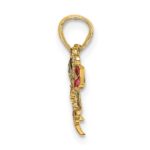 10K Small Enameled Blue and Red Butterfly Charm - Image 2