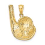 10K 2-D Golf Club and Ball On Tee Charm - Image 4