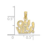 10K Polished and Engraved OY VEY Charm - Image 3