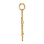 10K Two-Tone w/ Lace Trim Cross Charm - Image 2