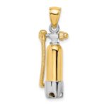 10K w/Rhodium 3-D Single Scuba Tank W/ Hose Charm