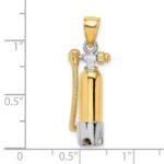 10K w/Rhodium 3-D Single Scuba Tank W/ Hose Charm - Image 3