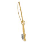 10K w/Rhodium 3-D Fly Rod Fishing Pole Charm - Image 2